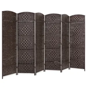 6ft Tall 6-Panel Diamond Weave Folding Room Divider Privacy Screen