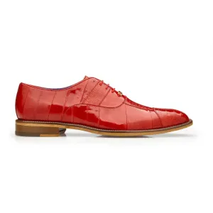 Belvedere Mare in Red Genuine Ostrich & Eel Oxfords