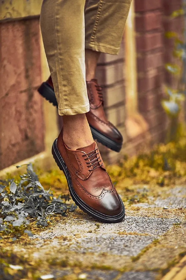 Brabion Levanzo Brown Wing Tip Oxfords