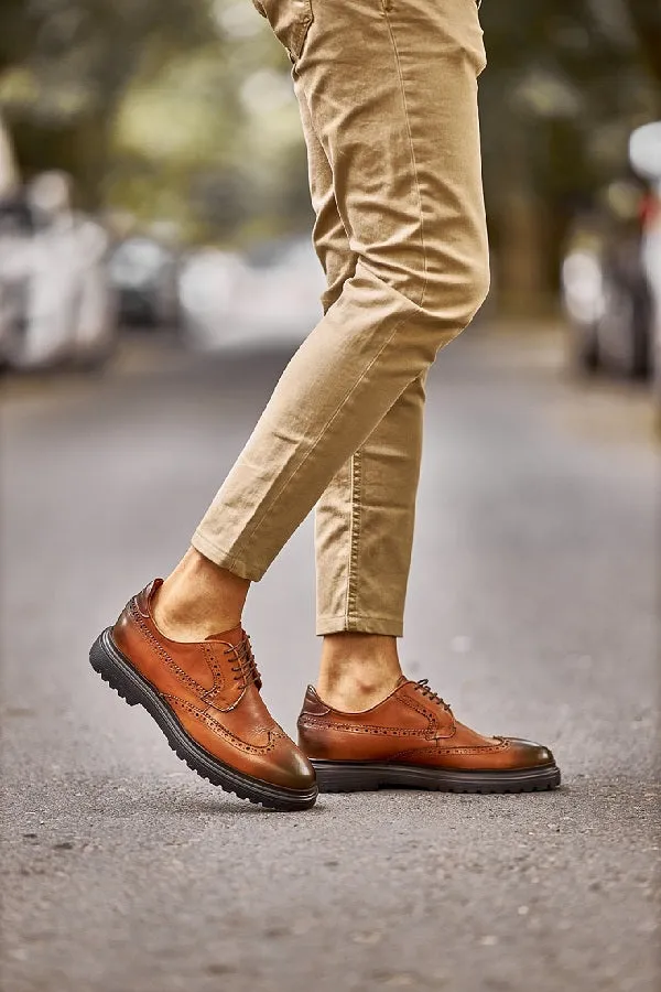 Brabion Levanzo Brown Wing Tip Oxfords