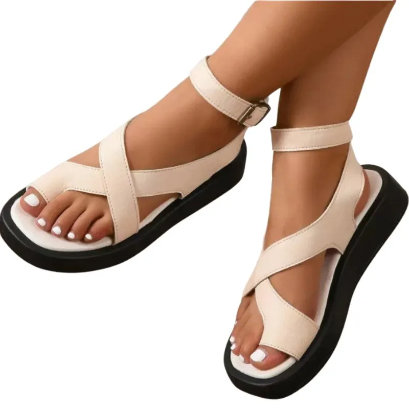 Genuine Leather Comfy Summer Sandals for Bunions - Toe Correction Sandals