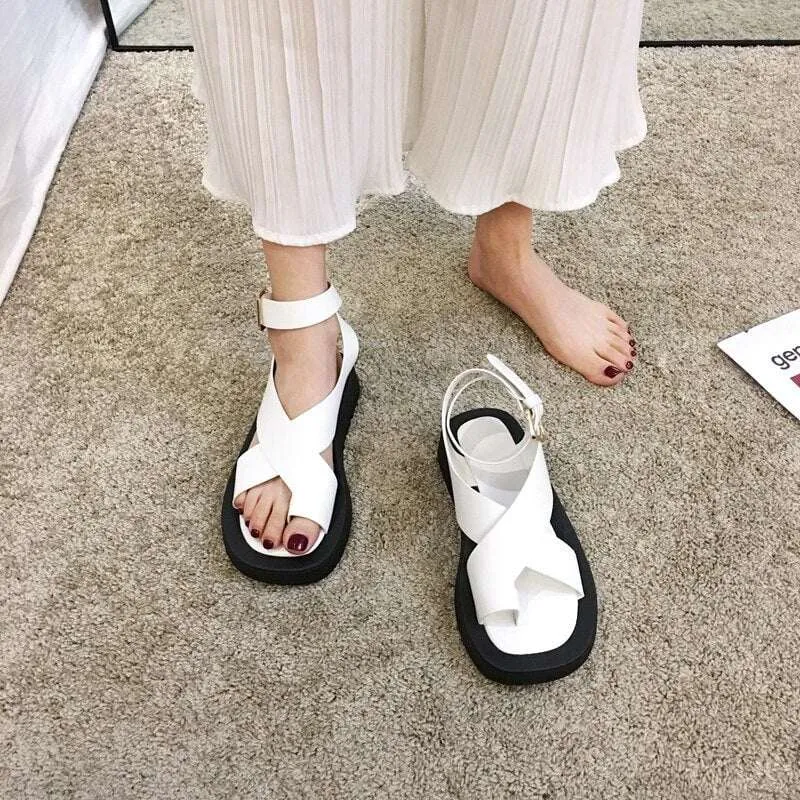 Genuine Leather Comfy Summer Sandals for Bunions - Toe Correction Sandals