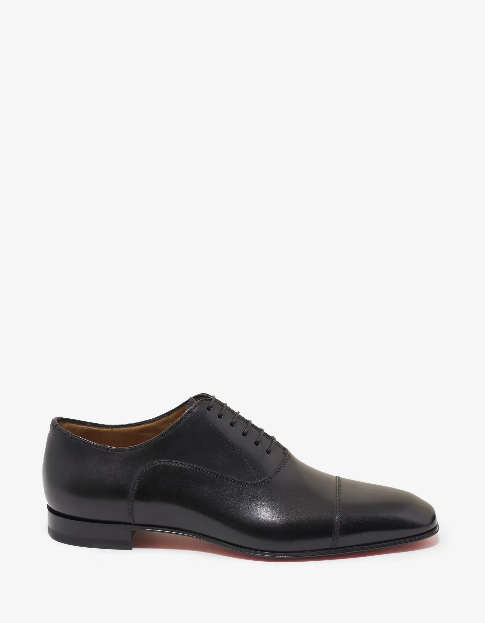 Greggo Flat Black Leather Oxford Shoes