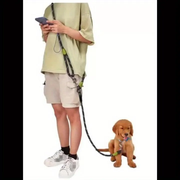 Hands-Free Reflective Bungee Dog Leash - Adjustable and Comfortable