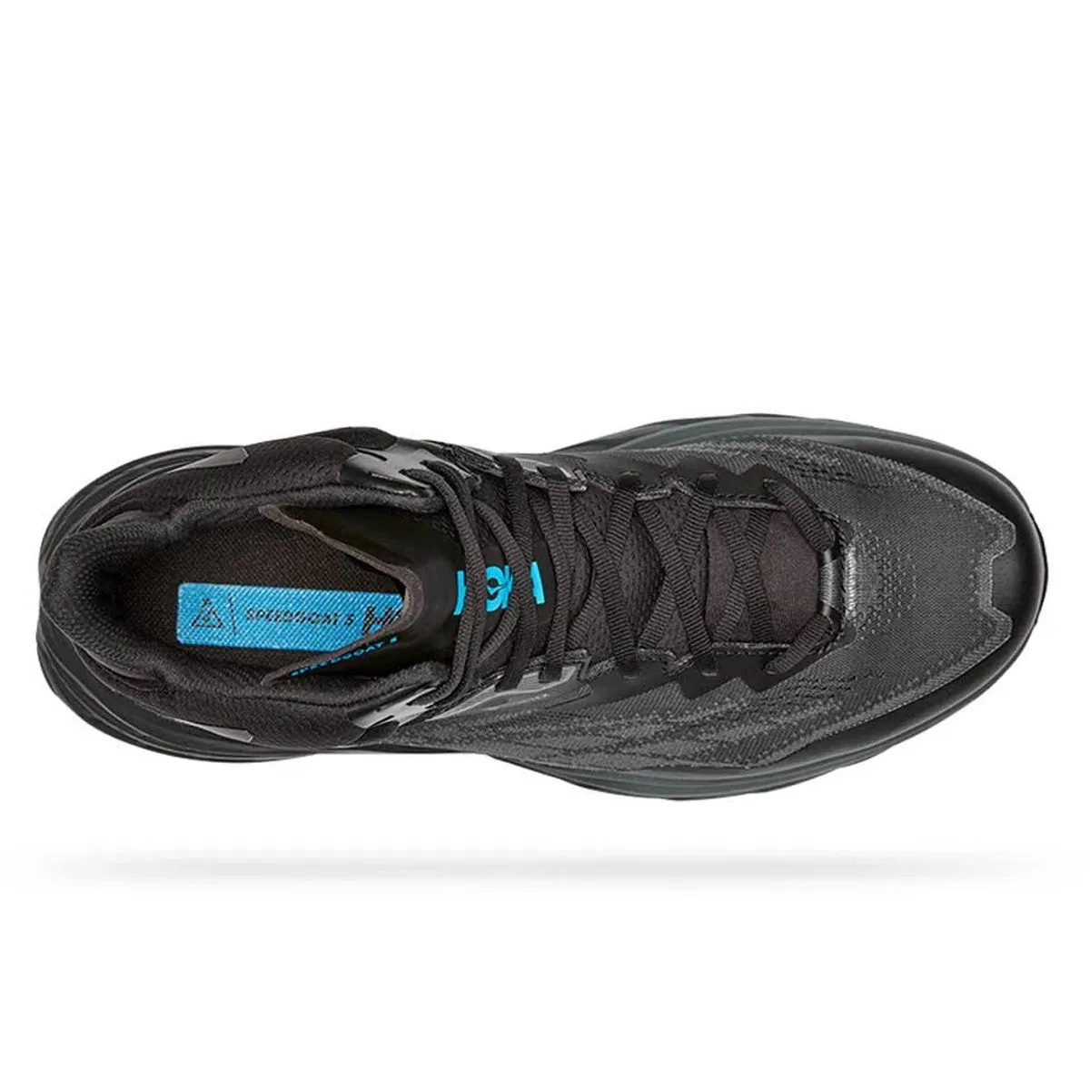 Mens Hoka Speedgoat 5 Mid GTX Trail Shoes – Black/Black, Enhanced Grip & Weather Protection