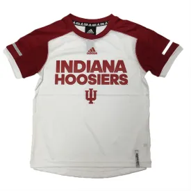 Indiana Hoosiers Adidas Youth White/Red Climalite Performance Shirt