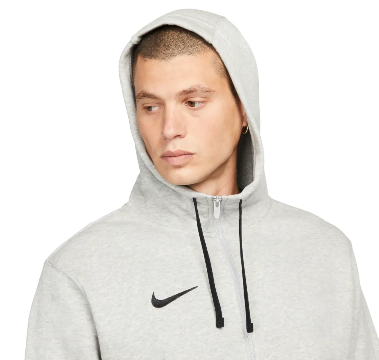 Mens Nike Park 20 Fleece Full Zip Grey Hoodie Athletic Football Jacket