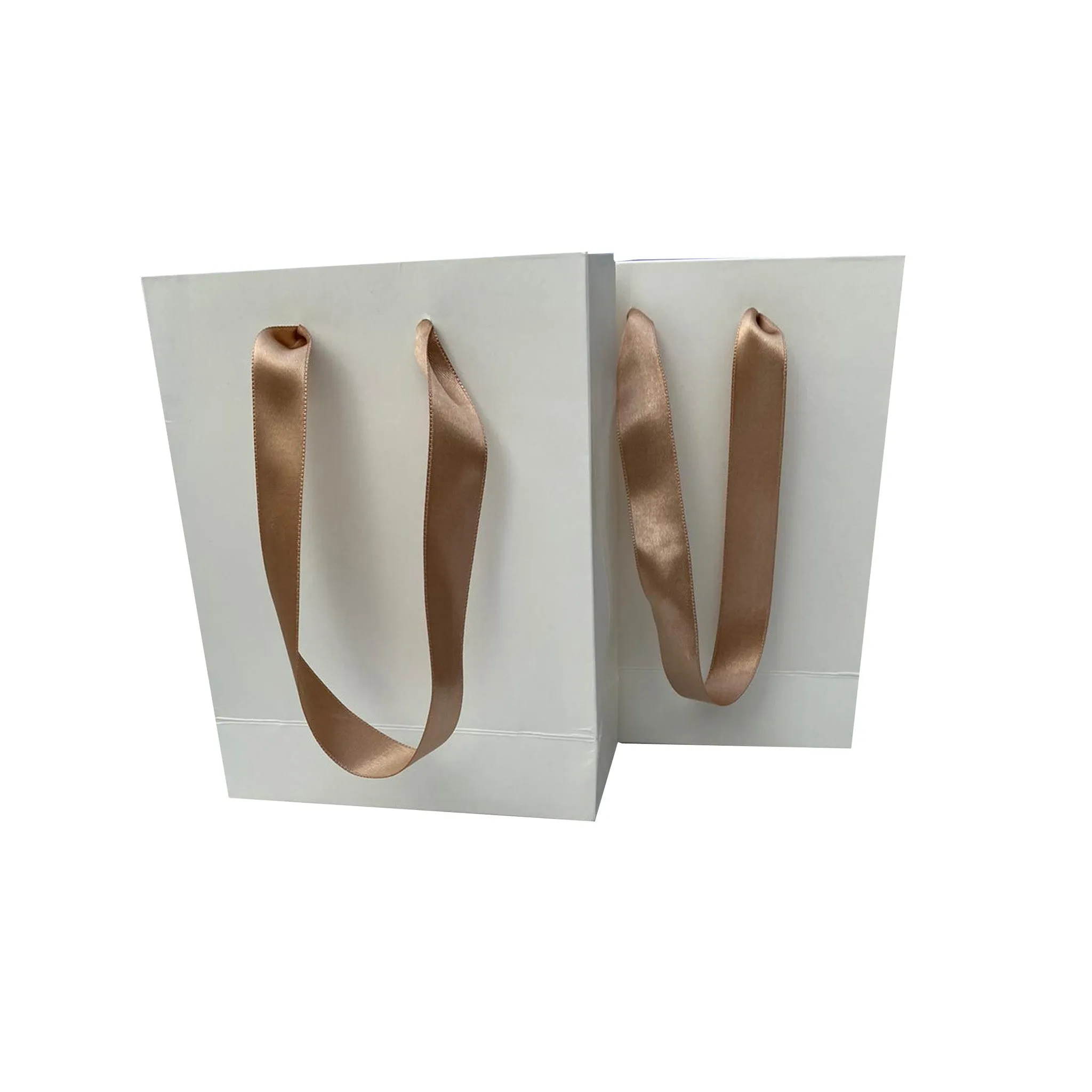 Ribbon Handle Cream Paper Bag