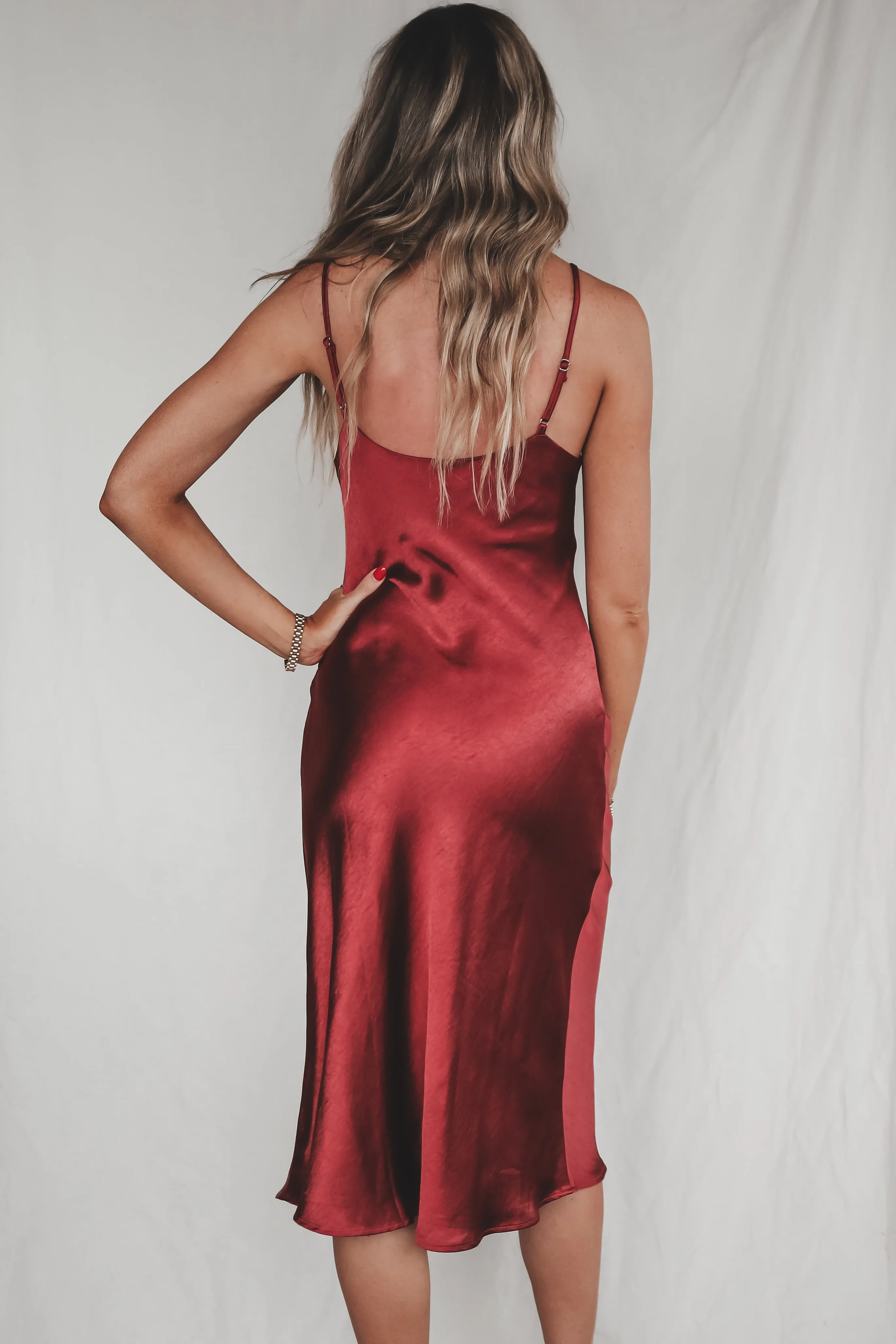 Said Yes To The Satin Midi Slip Dress