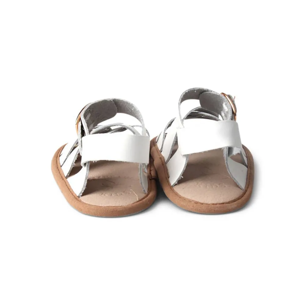 Snow White Weave Leather Baby Sandal