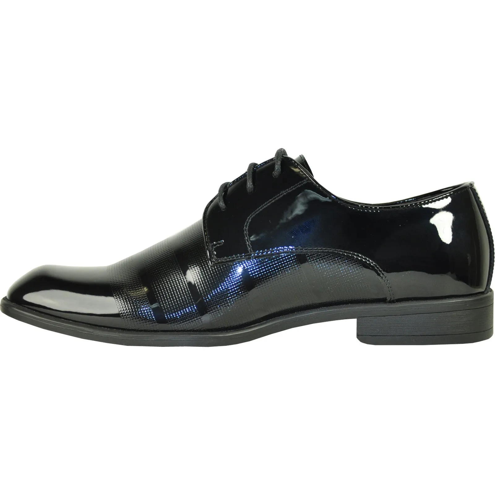 VANGELO Men Dress Shoe ROCKEFELLER Oxford Formal Tuxedo for Prom & Wedding Black Patent - Wide Width Available