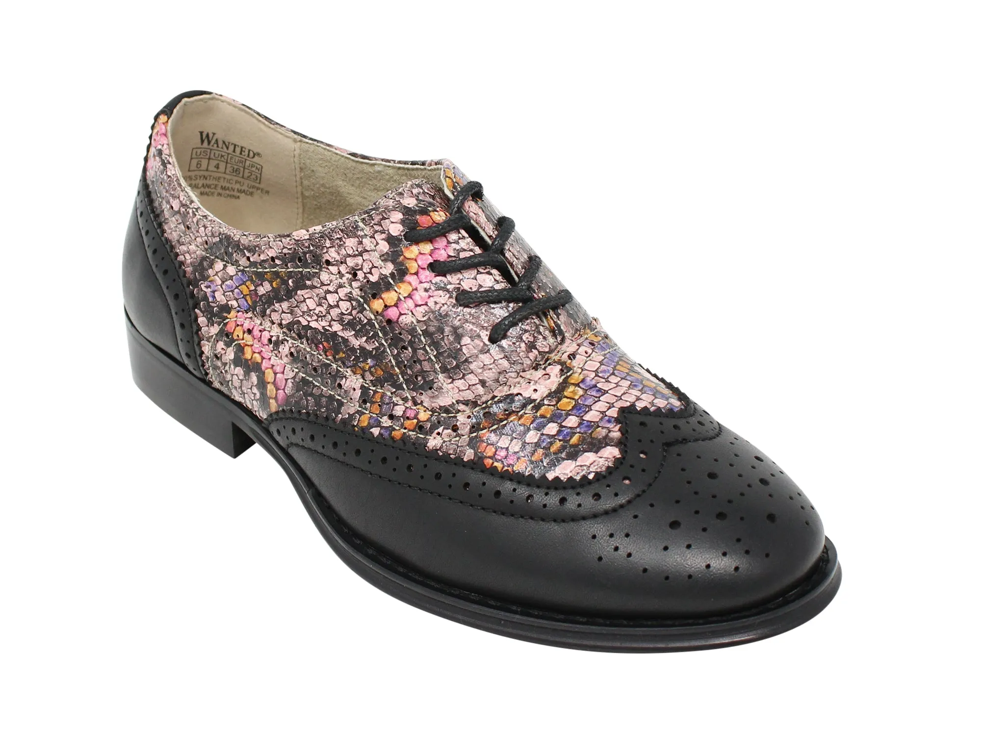 Wanted Shoes Women's Babe Snakeskine Oxford